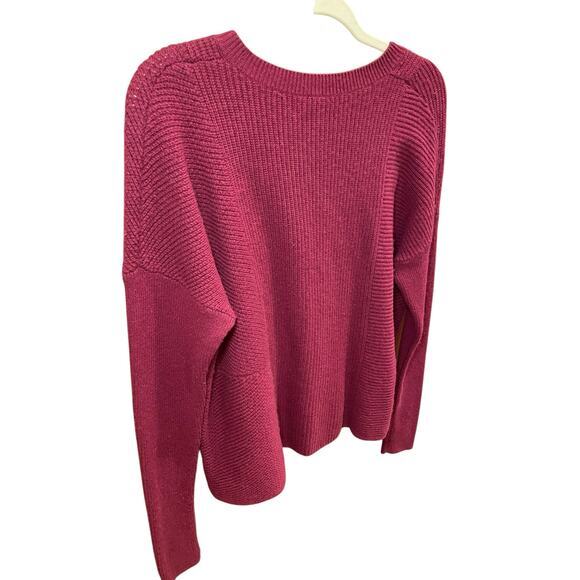 Athleta Women Medium Mulberry Turin Wool Cashmere Sweater Knit Purple Textured - Picture 10 of 12